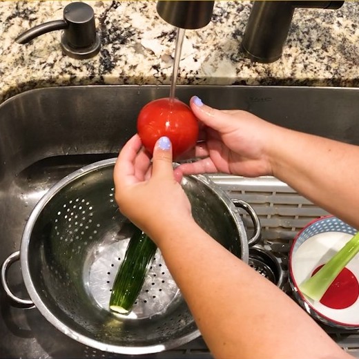 Image of food being washed